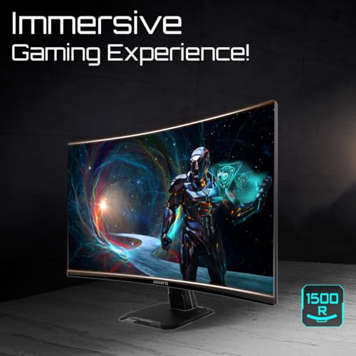 Gigabyte GS27QCA 27" QHD Gebogener Gaming-Monitor – 2560 x 1440, 180Hz, 1ms, 250 cd/m², FreeSync, HDR Ready, HDMI 2.0, DisplayPort 1.4