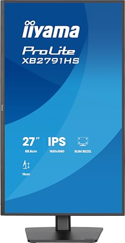 iiyama Prolite XB2791HS-B1 Full-HD IPS-Monitor | 68,6 cm, 27", 120Hz, HDMI, DP, Adaptive Sync, Höhenverstellung, Lautsprecher, Kopfhöreranschluss, Energieklasse C, schwarz