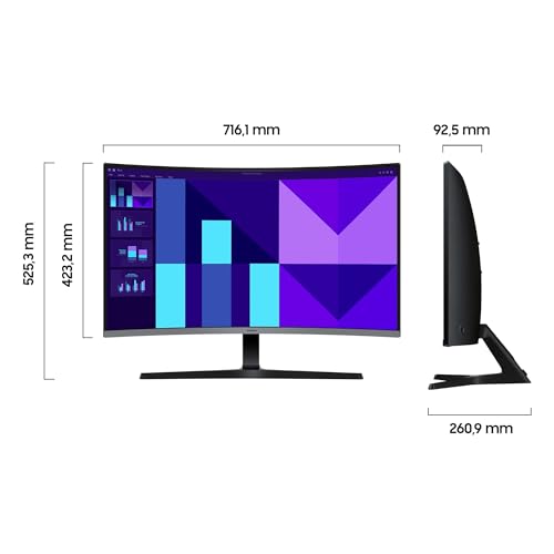 SAMSUNG 32 Zoll Essential S3 S39GD, Full HD (1.920 x 1.080), Computer-Monitor, PC-Bildschirm, 100 Hz, 1800R Curved, Game Mode, Eye Saver Mode, LS32D396GAUXEN