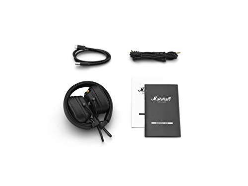 Marshall Major IV On Ear Bluetooth Kopfhörer, Kabelloser Ohrhörer, Faltbar, 80 Stunden kabellose Akkukapazität - Schwarz