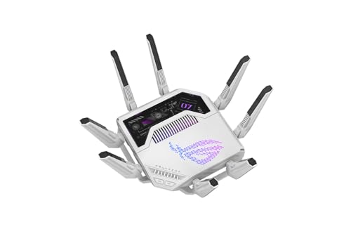 Asus - Routeur ROG Rapture GT-BE19000AI | 320MHz, WiFi7, 802.11be, bis 325m², Triple Level Security, AiMesh Whole Home Mesh WiFi, Dual 10G Ports, AI WLAN Erkennung