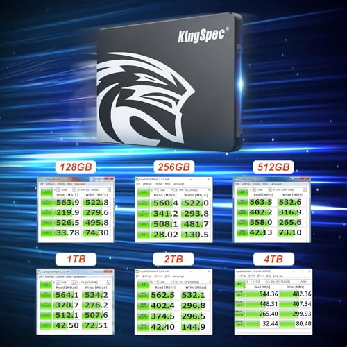 KingSpec 1TB 2 5 Zoll SATA SSD, 2.5 inch SATA III 6Gb/s Interne Solid State Festplatte - 3D NAND Flash, Kompatibel mit PS4/Desktop/Laptop