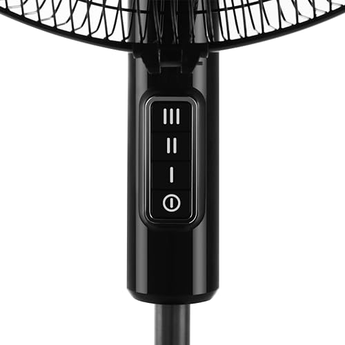 Orbegozo SF 1140 Standventilator, 3 Geschwindigkeiten, leise, schwenkbarer Schwenkkopf, höhenverstellbar, 45 W, Schwarz