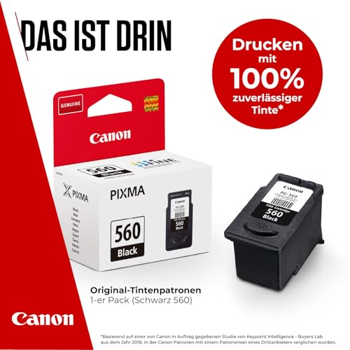 Canon PG-560 FINE Original Druckerpatrone Schwarz | 7.5ml Echte schwarze Tinte für den Alltag - für PIXMA TS5350i, TS7450i, TS5351i, TS5350a, TS5351a, TS5350 und mehr!