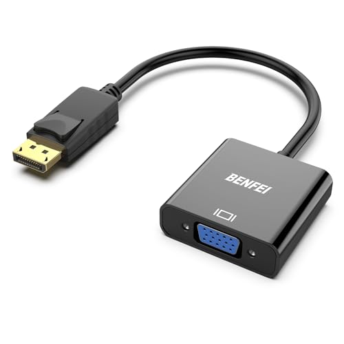 BENFEI DisplayPort auf VGA, Unidirektional DisplayPort DP Computor zu VGA Monitor Adapter 1080P (Stecker auf Buchse), kompatibel für Lenovo Dell ASUS