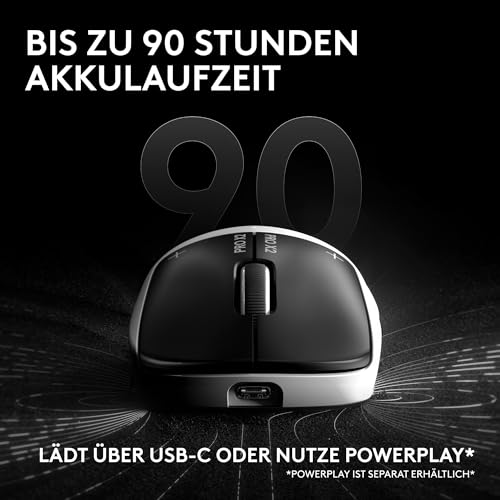 Logitech G PRO X2 SUPERSTRIKE LIGHTSPEED kabellose Gaming-Maus | Super schnell, äußerst leicht (61 g), anpassbare Klick-Haptik, USB-C-Aufladung, für PC/Mac/Laptop - Weiß