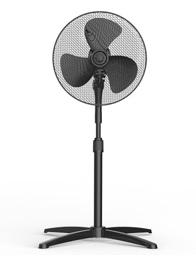 Midea FS40-25MSE(BL) Standventilator, 40 cm, Motor aus Kupfer, 3 Geschwindigkeiten, Oszillation 90°, Höhe verstellbar 96–125 cm, Luftstrom 40 m³/min