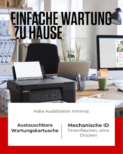 Canon PIXMA G2570 MegaTank 3in1 Multifunktionsgerät Große nachfüllbare Tintenbehälter DIN A4 (Scanner, Kopierer, Drucker, Farbtintenstrahldrucker, USB, LC Display), schwarz/grau