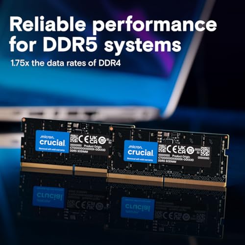 Crucial DDR5 RAM 48GB 5600MHz SODIMM, Arbeitsspeicher für Laptop/Notebook, Mini PC (auch 5200MHz / 4800MHz) CL46 - CT48G56C46S5