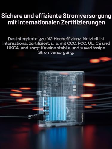MINIS FORUM MS-S1 Max Mini Workstation AI, AMD Ryzen AI Max+ 395 (16C/32T, 5,1 GHz), RDNA 3.5 GPU, 64 GB RAM, 2 TB SSD, PCIe x16 Slot, USB4 V2 (80 Gbps) & Dual 10GbE, 320W PSU, WiFi 7
