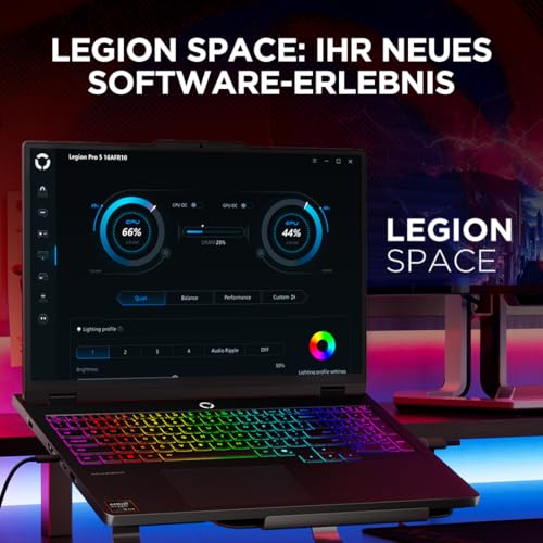 Lenovo Legion Pro 5 16ADR10 Gaming AI Laptop | 16" WQXGA 165 Hz OLED Display | NVIDIA GeForce RTX 5060 | AMD Ryzen 7 | 32GB RAM | 1TB SSD | Win11 | QWERTZ | Eclipse Black | 3 Monate GamePass