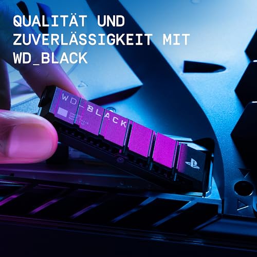 WD_BLACKSN850P PS5 SSD 2 TB , Offiziell Lizenziert für PS5 | Interne Gaming SSD; optimierter Kühlkörper, PCIe Gen4 Technologie, bis zu 7.300 MB/s Lesen, M.2 2280