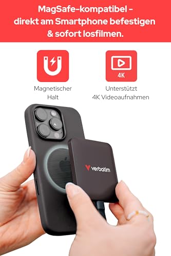 Verbatim Snapback Externe SSD 512GB MagSafe USB 3.2 Gen 2x2 2000 MB/s Mocha | Unterstützt Apple ProRes 4K, bis 2000MB/s Lesen & Schreiben,Externe Festplatte mit 2 USB-C-Kabel, für iPhone,Android,PC & Mac
