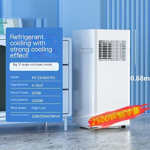 Tragbare Klimaanlage 10000 BTU, 3-in-1 Kühler, Luftentfeuchter & Ventilator, mit Schlafmodus, Fernbedienung, Fenster-Kit für Schlafzimmer Büro