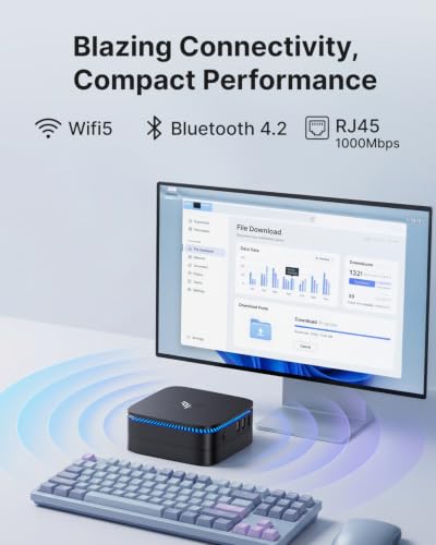 NiPoGi AK1PLUS Mini PC Ιntel N5030 (bis zu 3,1GHz) 12GB RAM+256GB SSD | WiFi5/BT4.2 Besser als N3350/N3450 2,5" SATA3.0 SSD Schacht W-11 Pro 4K@60Hz Dual Display HDMI 2.0*2 LAN für Büro/Bildung