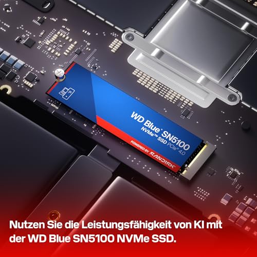 WD Blue SN5100 NVMe SSD 500 GB (6.600 MB/s Lesegeschwindigkeit, M.2 2280, PCIe Gen 4.0, nCache 4.0, SanDisk 3D CBA NAND-Technologie, Acronis True Image)