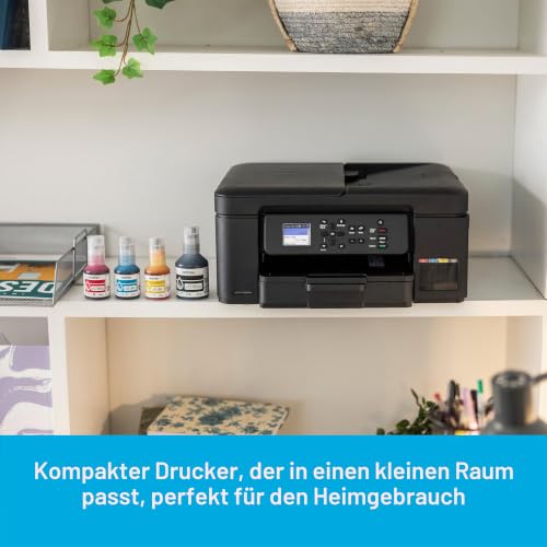 Brother DCP-T780DW Kabelloser Tintenstrahldrucker A4 | 3-in-1 (Drucken/Kopieren/Scannen) | WLAN/USB 2.0 | ADF | A4 | Duplexdruck | Fotos | Inklusiv Hochbox-Tinten | Stecker