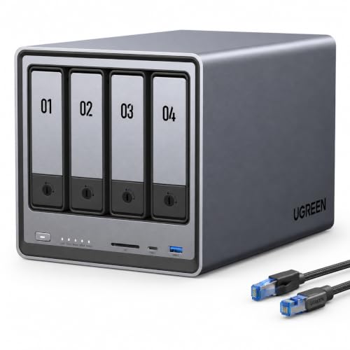 UGREEN NASync DXP4800 Plus, 4-Bay Desktop-NAS mit UGREEN Cat 8 LAN Kabel