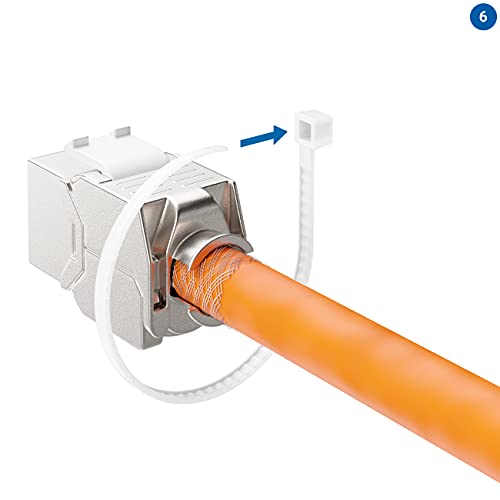 deleyCON 2x CAT6a RJ45 Keystone-Buchsenmodul STP Geschirmt | Netzwerkverbinder für Patch- und Netzwerkkabel, geeignet für Netzwerkdosen, Patchpanels und Keystone-Halterungen