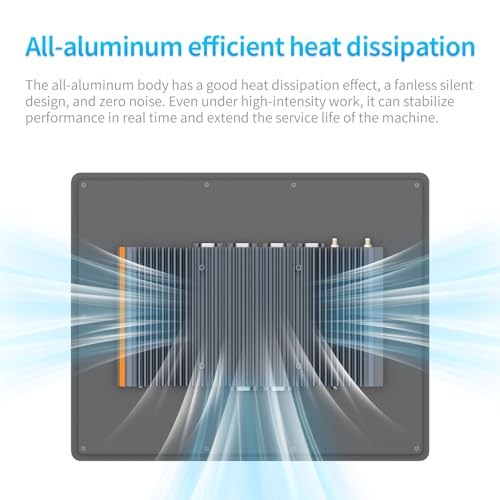 SunKol 15" Panel PC Industriel Fanless IP65 Écran Tactile Tout-en-Un | Windows 10 Pro Embedded Computer, Auto Power-on, I3-7100U, 8 GB RAM, 256 GB SSD, Dual LAN, HDMI, USB, HMI, Automation
