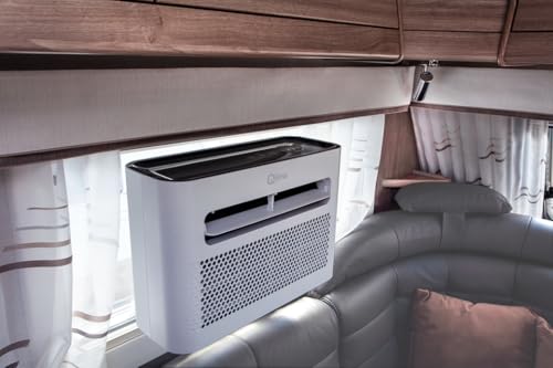 Qlima Qsplit Mini Klimaanlage Wohnwagen & Wohnmobil - 1,46 kW - 5000 BTU - Kühlen & Heizen (560W) - WLAN - Leise & Energieeffizient - 280 m³/h Luftstrom - Für Räume bis 20 m² - DEF - Mini Split - mobi