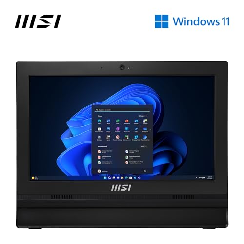 MSI PRO AP162T ADL-019DE AIO Desktop-PC, 15,6“ FHD IPS, Intel N100 CPU, 4 GB DDR4 RAM, 128GB PCIe NVMe SSD, WiFi 6E, Webcam & Lautsprecher - Tastatur, Maus, Windows 11 Pro - Schwarz