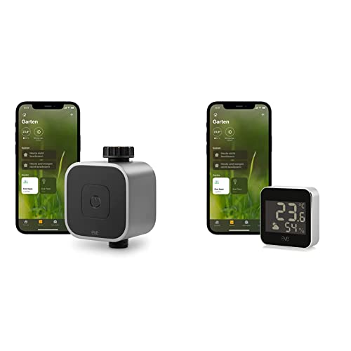 Eve Aqua - Smarte Bewässerungssteuerung per App oder Siri, automatisch bewässern & Weather - Connected Weather Station wit Apple HomeKit Technology for Tracking Temperature