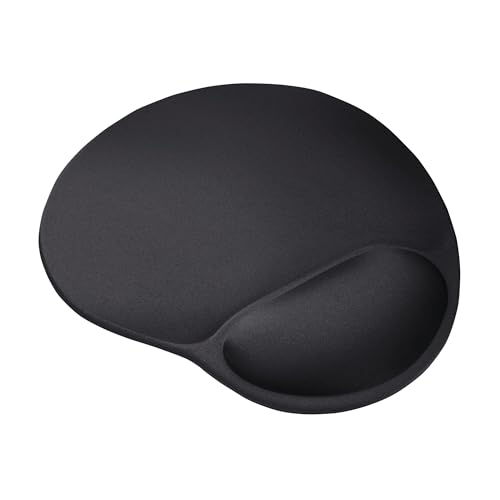Trust Bigfoot Ergonomisches Mauspad mit Gelkissen 236 x 205 mm, Softgel Handballenauflage, Mikrofaseroberfläche, Mousepad mit Handauflage, rutschfeste Unterseite - Schwarz