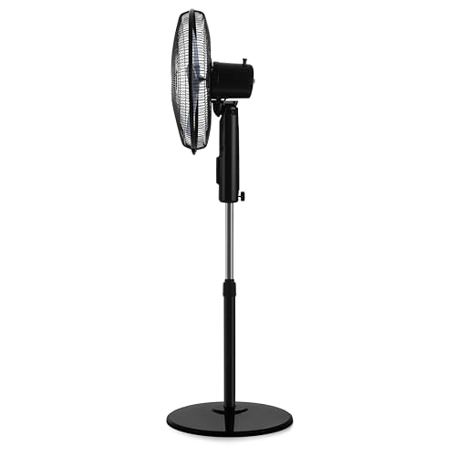 Orbegozo SF 1140 Standventilator, 3 Geschwindigkeiten, leise, schwenkbarer Schwenkkopf, höhenverstellbar, 45 W, Schwarz