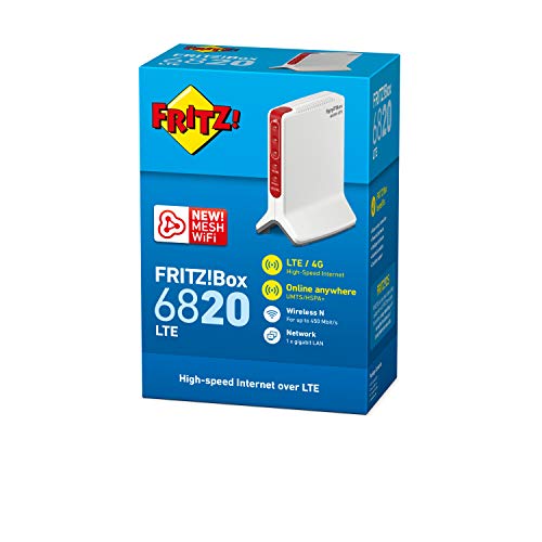 AVM FRITZ!Box 6820 LTE Router (LTE (4G), UMTS (3G), WLAN N bis 450 MBit/s, 1x Gigabit-LAN, internationale Version)