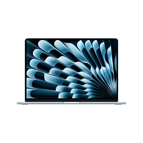 Apple 15" MacBook Air Laptop, M5 Chip mit 10‑Core CPU und 10‑Core GPU: Entwickelt für KI, 15,3" Liquid Retina Display, 16 GB gemeinsamer Arbeitsspeicher, 512 GB SSD, Touch ID, WLAN 7; Himmelblau
