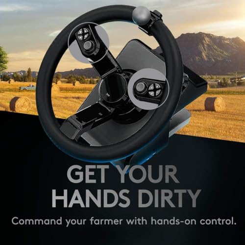 Logitech G Saitek Farm Controller | Farming Simulator Bundle: Lenkrad, Steuerkonsole, Pedale, 900°, 38+ Tasten, USB, PC/Mac - Schwarz