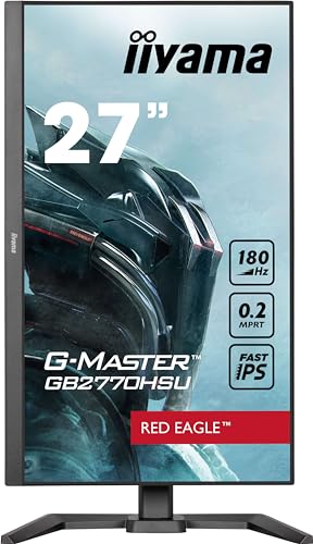 iiyama G-Master Red Eagle GB2770HSU-B6 68,6cm 27" Fast-IPS LED Gaming Monitor Full HD HDMI DP USB3.2 0,2ms 180Hz Adaptive Sync Höhenverstellung Pivot schwarz