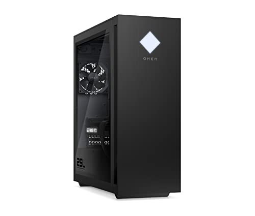 HP Omen 25L Gaming Desktop, Intel Core i7-14700F, 16 GB DDR5 RAM, 1 TB SSD, NVIDIA GeForce RTX 4070 (12 GB), Windows 11 Home, Schwarz mit Seitenfenster