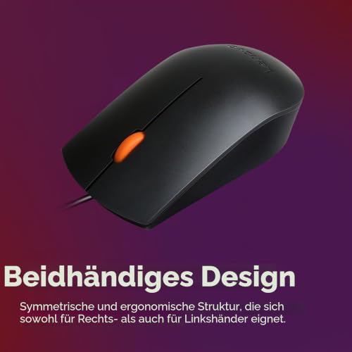 Lenovo GX30M39704 300 Maus (für 320 Touch-15, 320-14, 320-17, 520-22, 520-24, 520-27, 720-18, Legion Y520-15, V11) 0-15, Schwarz