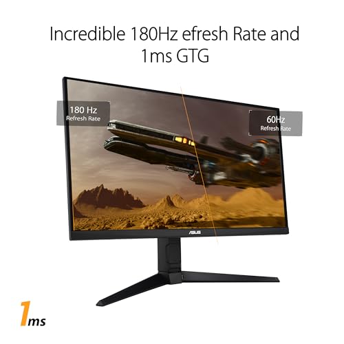 ASUS TUF Gaming VG279QL3A 27 Zoll Full HD Fast-IPS 180Hz Monitor | 1ms, FreeSync, Adaptive-Sync, ELMB Sync, DisplayHDR 400, 1920x1080, DisplayPort, HDMI, ergonomisch, Lautsprecher
