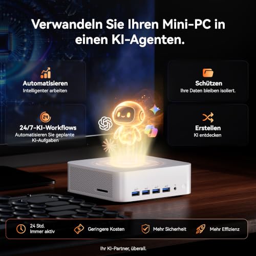 GEEKOM Business Mini PC A8 Max mit AMD Ryzen 7 8745HS, 16GB DDR5 1TB SSD | 3 Jahre Garantie, Mini Computer, 2,5Gbps Dualer LAN Port, 8 USB, 8K Quad-Display, für Gaming/Kreativität/Office