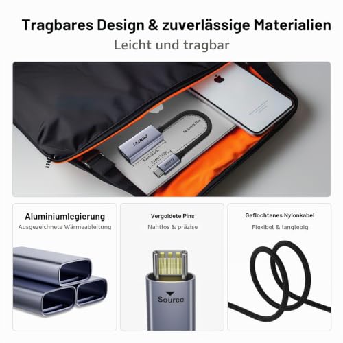 BENFEI USB C zu HDMI Adapter 4K@60Hz, USB Typ-C zu HDMI Adapter [Thunderbolt 3/4/5 Kompatibel] mit iPhone 15 Pro/Max, MacBook Pro/Air 2023, iPad Pro, iMac, S23, XPS 17, Surface Book 3