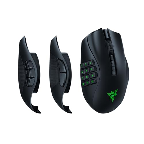 Razer Naga V2 Pro - Kabellose MMO-Gaming-Maus (HyperScroll Pro Rad, Anpassungsfähigkeit und Kontrolle, HyperSpeed Wireless, Focus Pro 30K Optischer Sensor, Optische Mouse Switches Gen-3) Schwarz