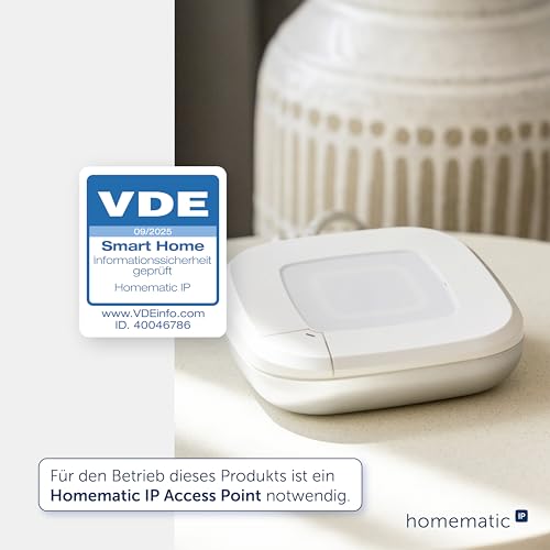 Homematic IP Heizkörperthermostat – Basic | Smart Home, digitaler Thermostat Heizung, Steuerung per App, Alexa, Google Home, Push-to-Pair, Energie sparen, 153412A3