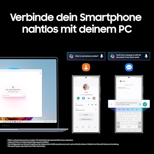 Samsung Galaxy Book4 Edge Galaxy AI-Laptop, 16-Zoll-Display, 16GB RAM, Snapdragon X Elite Pro Prozessor, Notebook 1TB Speicher, Copilot+ PC, Sapphire Blue, 3 Jahre Herstellergarantie