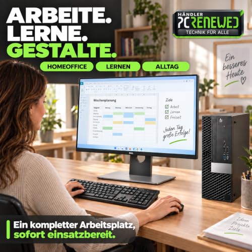Desktop-PC i7-8700 bis zu 4,6 GHz | 27″ Dell Monitor | 32 GB RAM | DVD-RW | 1 TB SSD NEW | Büro-Desktop-PC | Windows 11 Pro + Office 2021 | Kabellose Maus und Tastatur (Generalüberholter)