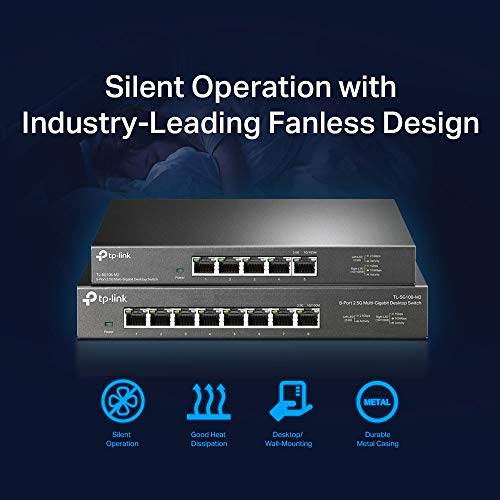 TP-Link TL-SG108-M2 8× 2.5-Gigabit Ports Ethernet LAN Switch(Plug-and-Play,Metallgehäuse, QoS, IGMP-Snooping, Ideal für 2.5G NAS, Server, Gaming-Computer, WiFi 6 AP, 4K-Video) schwarz