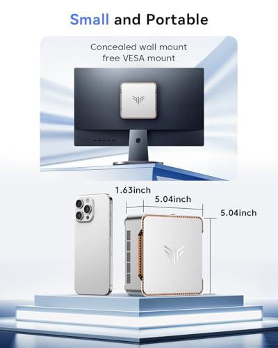 NiPoGi P2 Mini PC W-11 Pro, АMD Ryzen Pro 7330U (Besser als 5300U/R5 3500U) | 16 GB DDR4 256 GB M.2 SSD Mini Desktop Computer für Schule/ Büro/ Heim, 4K Triple-Display, HDMI 2.0, DP, Type-C, Dual-WiFi.