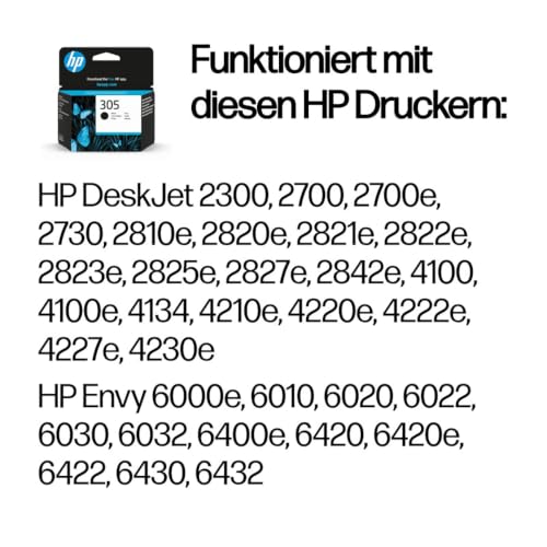 HP 305 Original Negro 1 pieza(s), Schwarz | Tinte für HP DeskJet serie 2700, 4100, HP Envy serie 6020, 6030, 6420, 6430, ~120 Seiten (3YM61AE)