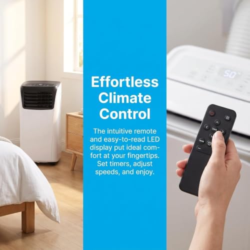 18000 BTU Mobile Klimaanlage Nur Kühlung, 220-240V 50Hz Monoblock AC Gerät mit Leise Kompressor, Fensterabdichtung, Rollen für Schlafzimmer Büro Wohnung, C+Hot & Cold 12000 BTU, C+Hot & Cold 12000 BTU