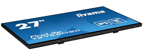 iiyama Prolite T2755MSC-B1 Full-HD IPS PCAP Touchscreen-Monitor | 68,6 cm, 27", 10 Punkt Multitouch, kapazitiv, HDMI, DP, Audio-out, USB3.2, Lautsprecher, 7H, Anti-Fingerprint, VESA, schwarz