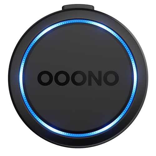 OOONO Co-Driver NO2 Schwarz- Optimierter Co-Driver fürs Auto - Warnt vor Tempo-Kontrollen und Gefahrenstellen – Wiederaufladbar – LED-Anzeige – CarPlay & Android Auto kompatibel