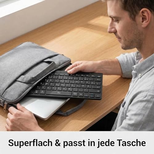 Rii Funktastatur mit Maus, Kleine Kabellose Tastatur, QWERTZ DE
