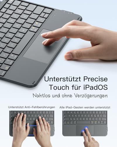 Inateck Hülle mit Tastatur für iPad 11(A16)/10. Gen, Ultraleicht 450g